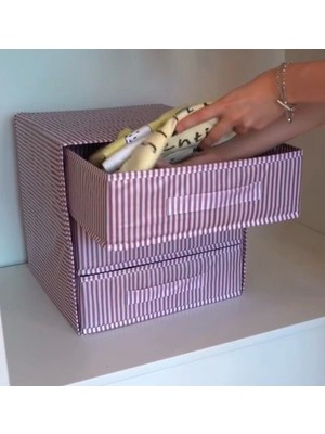 Kyops 3 Bölmeli Çekmece , Çok Amaçlı Organizer - Çorap Çamaşır Organizer - Masa Üstü Düzenleyici ( Lisinya )