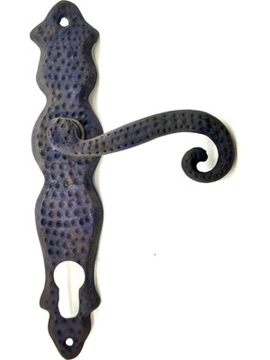 Vice Avm Antika Tarz Dekoratif Pirinç Ferforje Oda Kapı Kolu - 210x43 mm, Oksit TG-V 5542