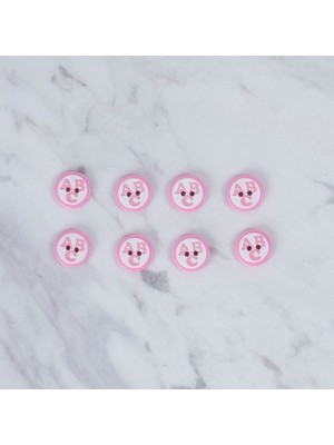 urfakent bilişim ve medya danışmanlık Loren Crafts 8 Li Abc Desenli Pembe Düğme - 0557