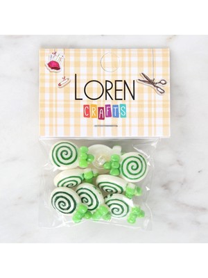 urfakent bilişim ve medya danışmanlık Loren Crafts Yeşil 8'li Düğme - 3024