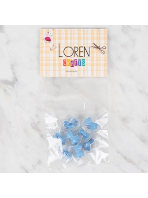 urfakent bilişim ve medya danışmanlık Loren Crafts 8 Li Şeffaf Mavi Kurdele Düğme - 266