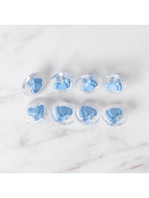 urfakent bilişim ve medya danışmanlık Loren Crafts 8 Li Şeffaf Mavi Ayak Düğme - 272