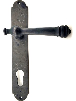 Vice Avm Antika Tarz Dekoratif Pirinç Taşra Yale Kapı Kolu - 220x35 mm, Oksit TG-V 5515