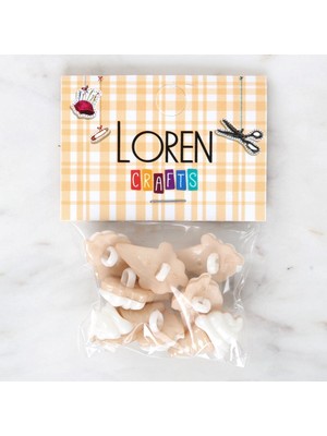 urfakent bilişim ve medya danışmanlık Loren Crafts Beyaz 8'li Düğme - 3070