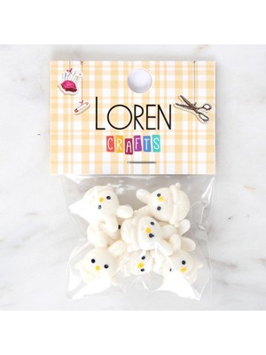 urfakent bilişim ve medya danışmanlık Loren Crafts Beyaz 8'li Düğme - 3033