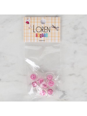 urfakent bilişim ve medya danışmanlık Loren Crafts 8 Li Şeffaf Pembe Düğme - 260