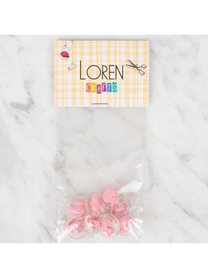 urfakent bilişim ve medya danışmanlık Loren Crafts 8 Li Şeffaf Pembe Ördek Düğme - 259