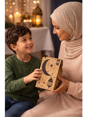 Özbience Kraft Fener Desenli Ramazan ve Bayram Hediye Paketi Ambalaj Kağıdı 20 Adet