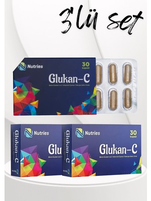 urfakent bilişim ve medya danışmanlık Glukan-C Bağışıklık Destek Takviyesi 30 Kapsül – 3’lü Ekonomik Set