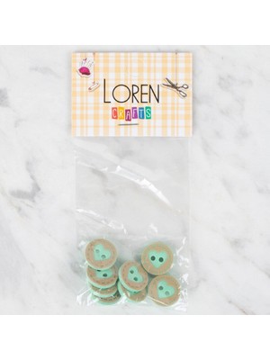 urfakent bilişim ve medya danışmanlık Loren Crafts 8 Li Yeşil Kalp Düğme - 325