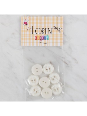 urfakent bilişim ve medya danışmanlık Loren Crafts 8 Li Beyaz Ayak Izi Düğme - 433