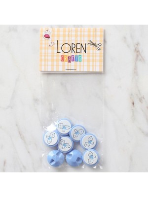 urfakent bilişim ve medya danışmanlık Loren Crafts 8 Li Mavi Bebek Düğme - 369