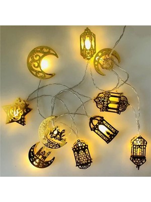 Özbience Ramazan Kareem LED Dize Işıklar, 1.65M, 10 Led, Ev Dekoru ve Namaz Köşesi