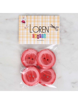 urfakent bilişim ve medya danışmanlık Loren Crafts 4'lü Kırmızı Düğme - 1725