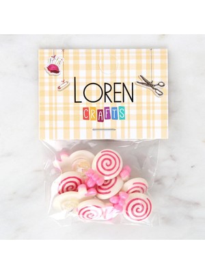 urfakent bilişim ve medya danışmanlık Loren Crafts Pembe 8'li Düğme - 3028