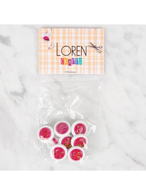 urfakent bilişim ve medya danışmanlık Loren Crafts 8 Li Kırmızı Düğme - 637