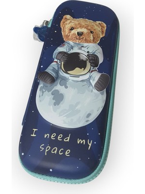 Kyops Kalemlik Kutusu Fermuarlı Kabartmalı Ayı Desenli