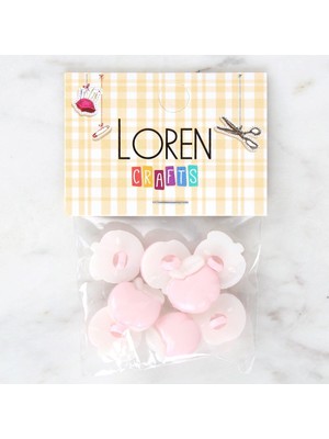 urfakent bilişim ve medya danışmanlık Loren Crafts Bebe Pembe 8'li Düğme - 3002