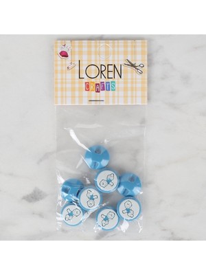 urfakent bilişim ve medya danışmanlık Loren Crafts 8 Li Mavi Bebek Düğme - 370
