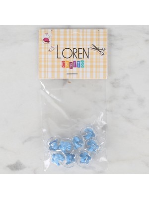 urfakent bilişim ve medya danışmanlık Loren Crafts 8 Li Şeffaf Mavi Bebek Arabası Düğme