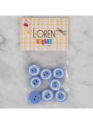 urfakent bilişim ve medya danışmanlık Loren Crafts 8 Li Mavi Elma Düğme - 463