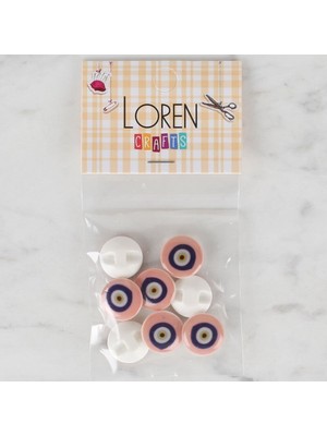 urfakent bilişim ve medya danışmanlık Loren Crafts 8 Li Pudra Nazar Boncuğu Düğme - 685
