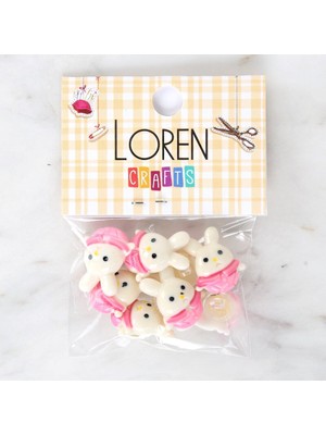 urfakent bilişim ve medya danışmanlık Loren Crafts Pembe 8'li Düğme - 3029