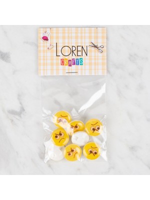 urfakent bilişim ve medya danışmanlık Loren Crafts 8 Li Sarı Düğme - 664
