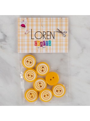 urfakent bilişim ve medya danışmanlık Loren Crafts 8 Li Sarı Yuvarlak Düğme - 455
