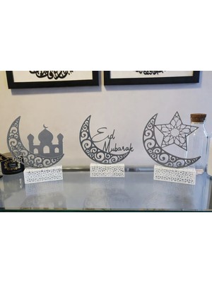 Talaşoğlu Hilal Ay Temalı Ramazan & Bayram Dekoru | 3D Baskı Pet-G Masa Üstü Süs