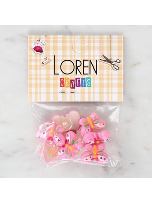 urfakent bilişim ve medya danışmanlık Loren Crafts Pembe 8'li Düğme - 3022