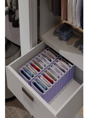 Hatıra Kutusu 8 Bölmeli Dolap ve Çekmece Içi Düzenleyici Akordiyon Organizer L-00517 (1 Adet) ( Lisinya )