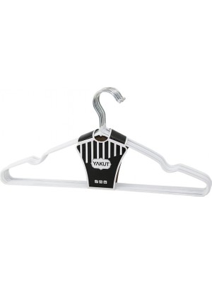 Marsilyan Beyaz 10PCS Silikon Kaplamalı Metal Elbise Askısı 40CM (4887)