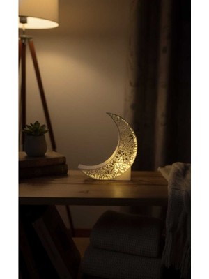 Özbience Hilal Desenli Pilli Ledli Tealight Mumluk, Şık ve Sıcak Atmosfer Için