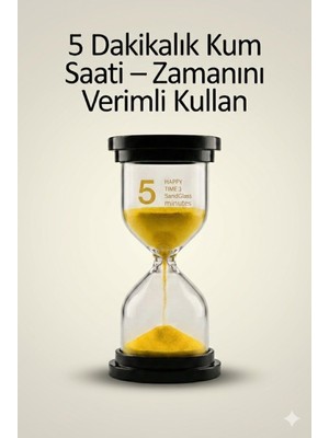 NessiWorld 5 Dakikalık Kum Saati Zamanlayıcı – Sarı Dekoratif Masa Saati 4 Renk Seçeneği