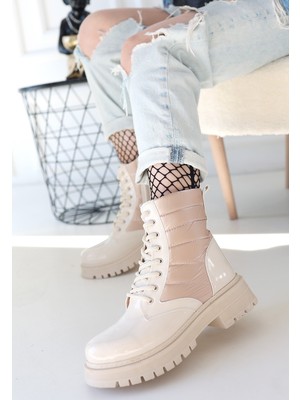 Hatıra Kutusu Josse Bej Rugan Bağcıklı Bot - Lisinya