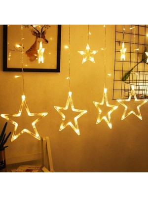 Marsilyan Yıldız 3mt - Fişli Eklemeli - Fonksiyonlu Lux Sarkıt Perde LED - Dekor Lamba (4887)