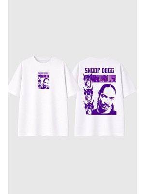 Urbvn Dog1 Tasarım Baskılı Beyaz Oversize T Shirt