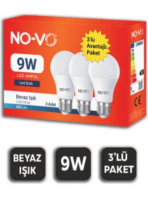 Hatıra Kutusu LED Ampul 9 W 3'lü
