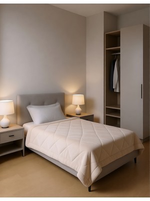 Mona Yatak Wellsoft Tek Kişilik Yorgan 155×215 cm - 300 gr – Yumuşak, Nefes Alabilir, Bej