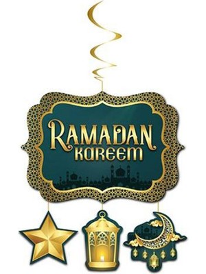 Özbience Ramazan Temalı 4 Parça Karton Tavan Süsü, Kutlama ve Dekorasyon Için