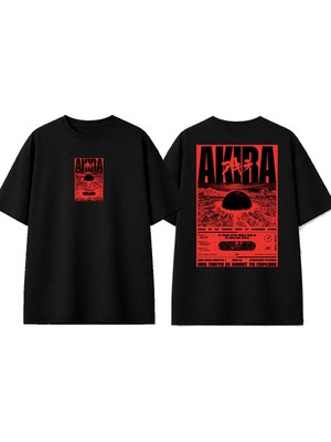 Urbvn Akıra Tasarım Baskılı Siyah Oversize T-Shirt