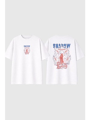 Urbvn Solo Leveling Tasarım Baskılı Beyaz Oversize T Shirt