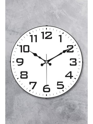 Skygo 36 cm Gerçek Cam Akar Saniye Sessiz Mekanizma Duvar Saati