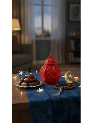 Özbience Ramazan Temalı Dekoratif Mum ve Fener Süsü Seti, Ev ve Hediye Için