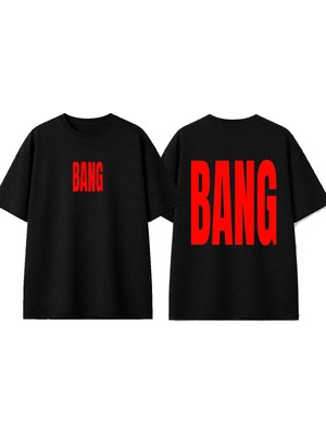 Urbvn Red Bang Tasarım Baskılı Siyah Oversize T-Shirt
