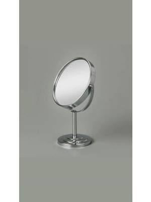 Urfakent Masaüstü Ayaklı 360° Dönebilen Ev, Ofis, Işyeri, Seyahat Için Mini Krom Büyüteçli Ayna 21X15