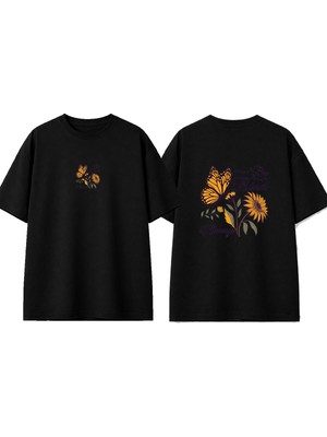 Urbvn Always Kind Tasarım Baskılı Siyah Oversize T-Shirt