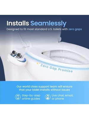 Skygo Luxe Bidet Neo 185 – Kendi Kendini Temizleyen Çift Başlık – Taze, Elektriksiz Su, Mekanik Bide Tuvalet Başlığı (Mavi ve Beyaz)
