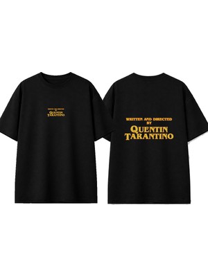 Urbvn Tarantino Tasarım Baskılı Siyah Oversize T-Shirt